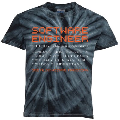 Software Engineer Developer Definition Programming Kids Tie-Dye T-Shirt