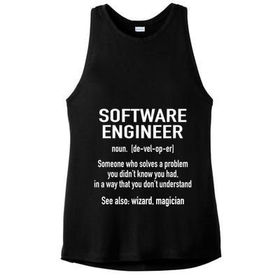 Software Engineer Developer Definition For Coder Programmer Ladies PosiCharge Tri-Blend Wicking Tank