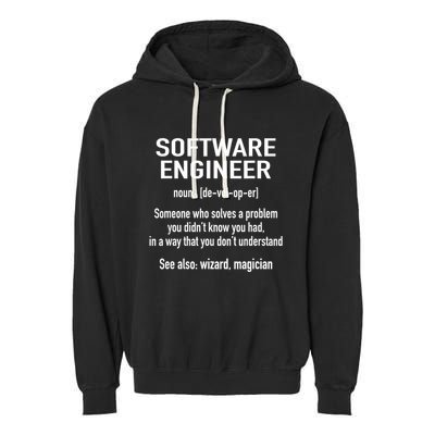 Software Engineer Developer Definition For Coder Programmer Garment-Dyed Fleece Hoodie