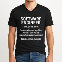 Software Engineer Developer Definition For Coder Programmer V-Neck T-Shirt