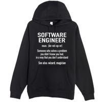 Software Engineer Developer Definition For Coder Programmer Premium Pullover Hoodie
