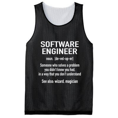Software Engineer Developer Definition For Coder Programmer Mesh Reversible Basketball Jersey Tank