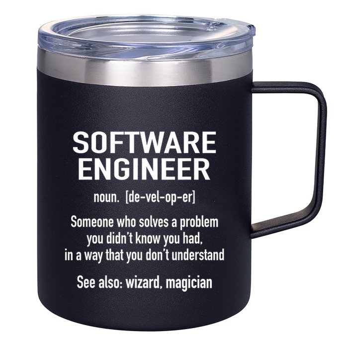 Software Engineer Developer Definition For Coder Programmer 12oz Stainless Steel Coffee Mug