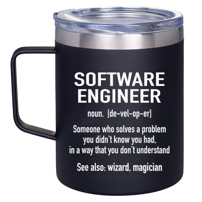 Software Engineer Developer Definition For Coder Programmer 12oz Stainless Steel Coffee Mug