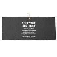 Software Engineer Developer Definition For Coder Programmer Large Microfiber Waffle Golf Towel