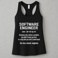 Software Engineer Developer Definition For Coder Programmer Women's Racerback Tank