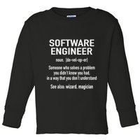 Software Engineer Developer Definition For Coder Programmer Toddler Long Sleeve Shirt