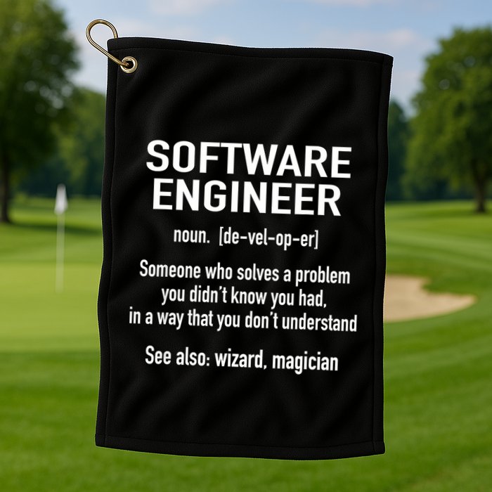 Software Engineer Developer Definition For Coder Programmer Golf Towel