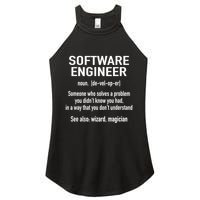 Software Engineer Developer Definition For Coder Programmer Women's Perfect Tri Rocker Tank