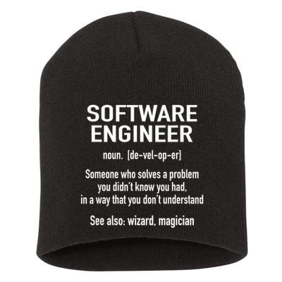 Software Engineer Developer Definition For Coder Programmer Short Acrylic Beanie