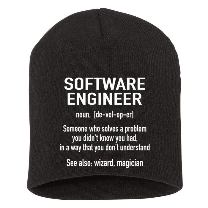 Software Engineer Developer Definition For Coder Programmer Short Acrylic Beanie