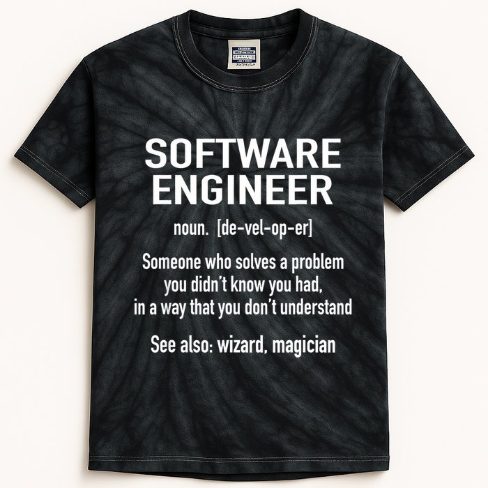 Software Engineer Developer Definition For Coder Programmer Kids Tie-Dye T-Shirt
