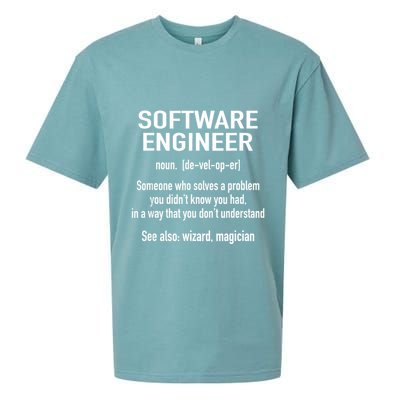 Software Engineer Developer Definition For Coder Programmer Sueded Cloud Jersey T-Shirt