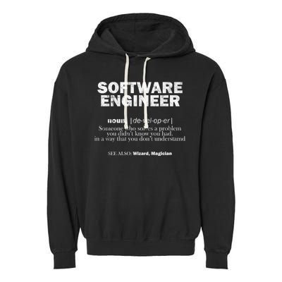 Software Engineer Definition Coder Cute Gift Garment-Dyed Fleece Hoodie