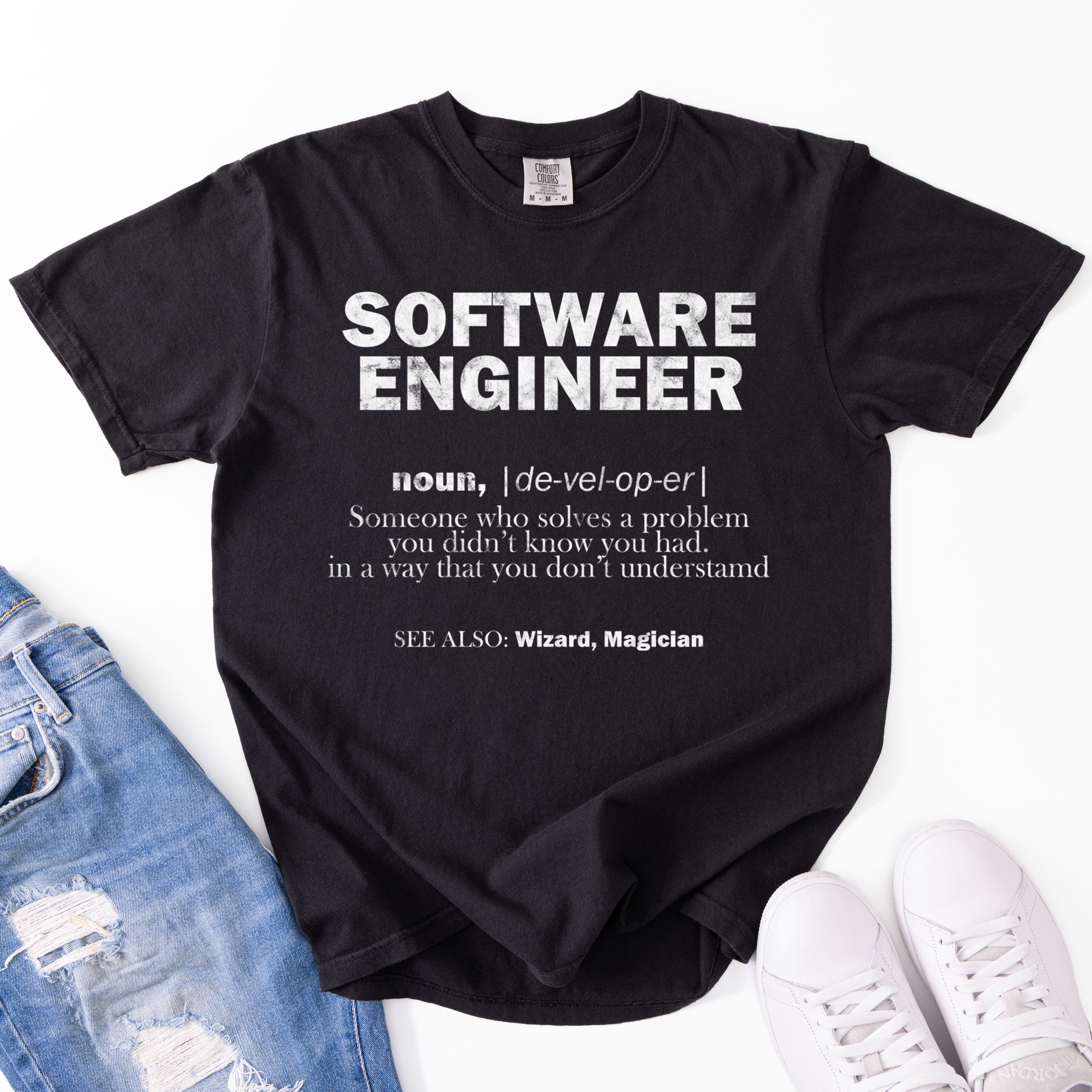 Software Engineer Definition Coder Cute Gift Comfort Colors T-Shirt