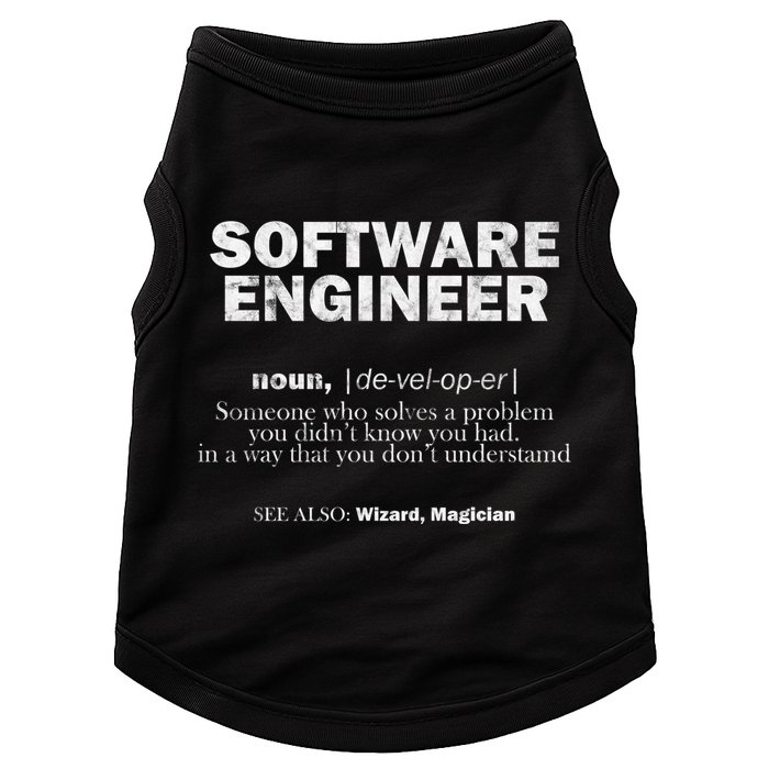 Software Engineer Definition Coder Cute Gift Doggie Tank
