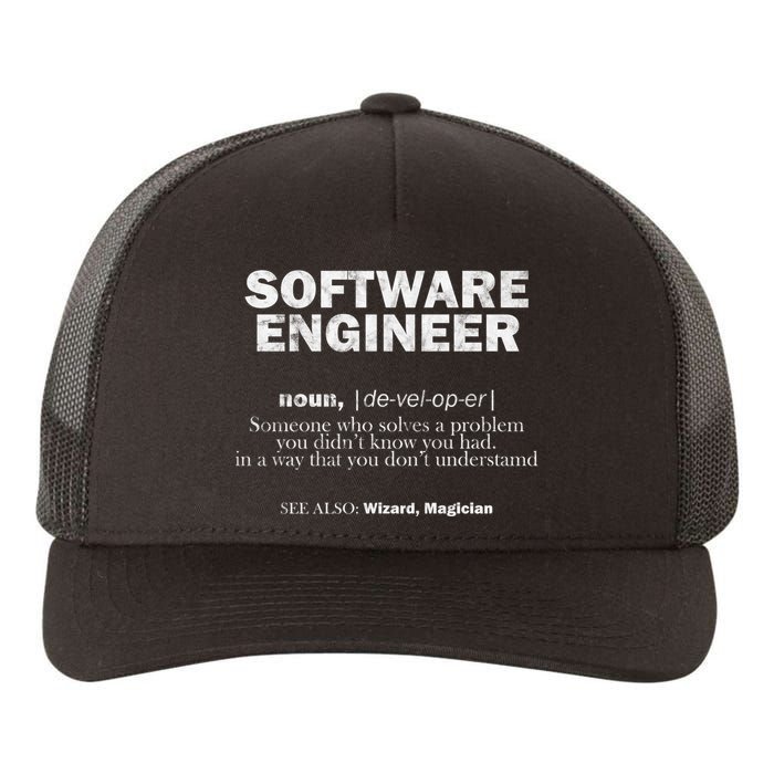 Software Engineer Definition Coder Cute Gift Yupoong Adult 5-Panel Trucker Hat