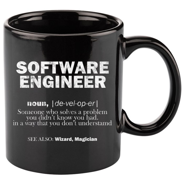Software Engineer Definition Coder Cute Gift 11oz C Handle Ceramic Mug