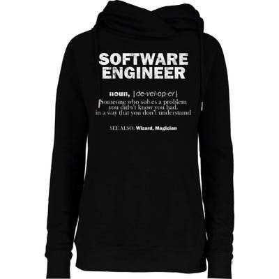 Software Engineer Definition Coder Cute Gift Womens Funnel Neck Pullover Hood