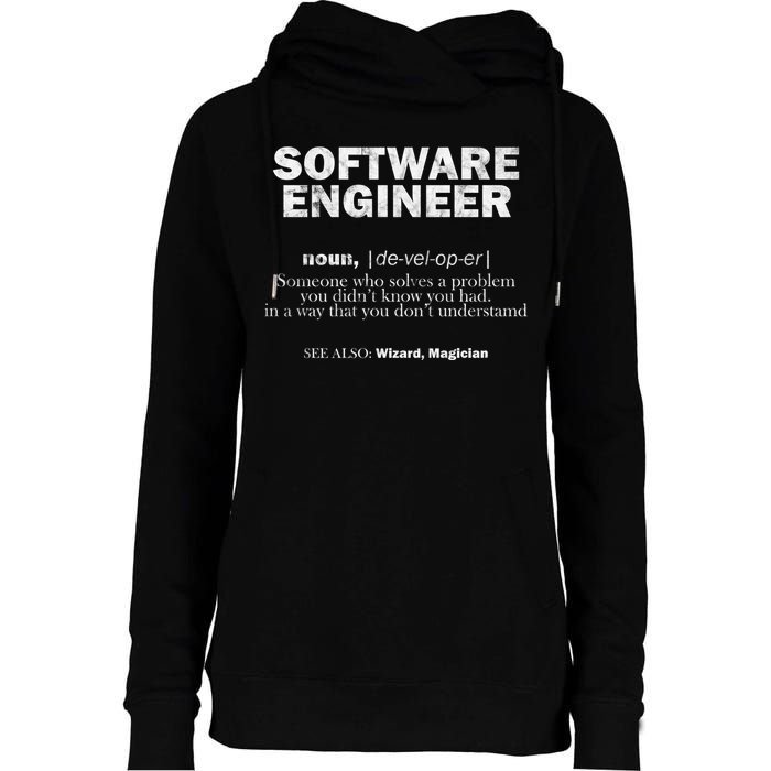 Software Engineer Definition Coder Cute Gift Womens Funnel Neck Pullover Hood