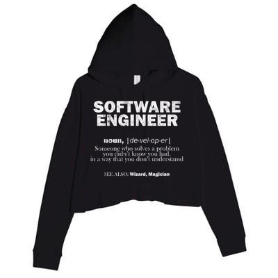 Software Engineer Definition Coder Cute Gift Crop Fleece Hoodie