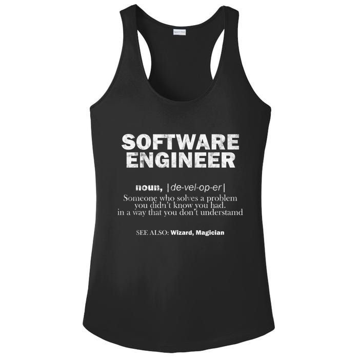 Software Engineer Definition Coder Cute Gift Ladies PosiCharge Competitor Racerback Tank