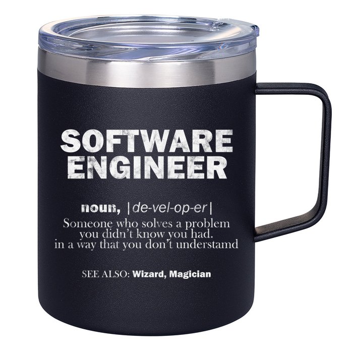 Software Engineer Definition Coder Cute Gift 12oz Stainless Steel Coffee Mug
