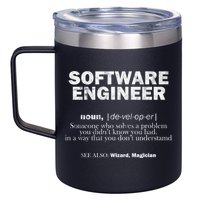 Software Engineer Definition Coder Cute Gift 12oz Stainless Steel Coffee Mug