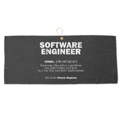 Software Engineer Definition Coder Cute Gift Large Microfiber Waffle Golf Towel