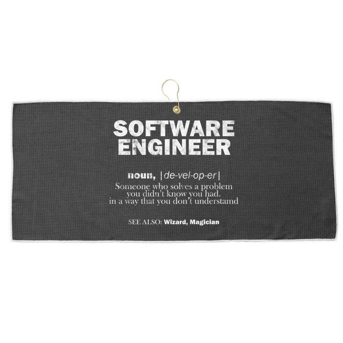 Software Engineer Definition Coder Cute Gift Large Microfiber Waffle Golf Towel