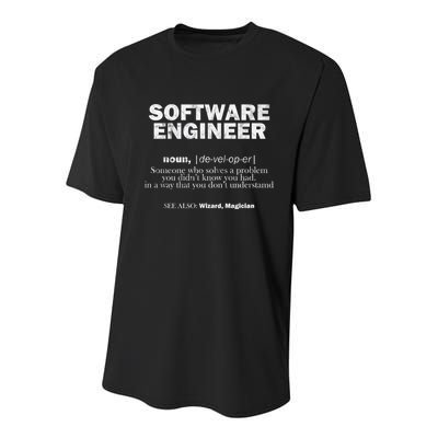 Software Engineer Definition Coder Cute Gift Youth Performance Sprint T-Shirt
