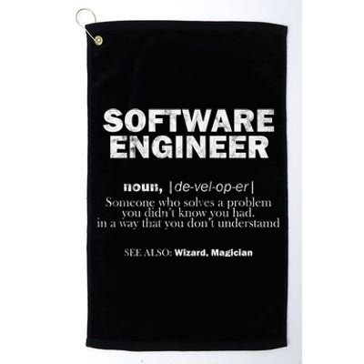 Software Engineer Definition Coder Cute Gift Platinum Collection Golf Towel