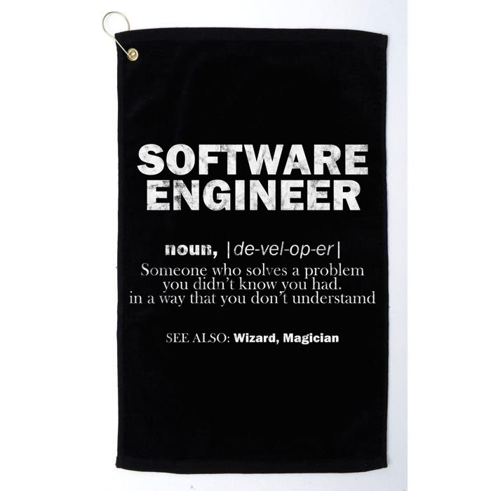 Software Engineer Definition Coder Cute Gift Golf Towel