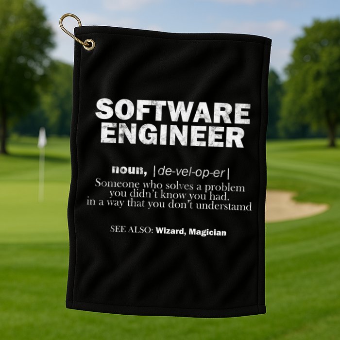 Software Engineer Definition Coder Cute Gift Golf Towel