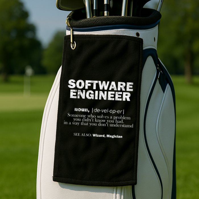 Software Engineer Definition Coder Cute Gift Golf Towel