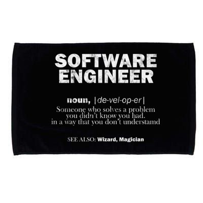 Software Engineer Definition Coder Cute Gift Microfiber Hand Towel