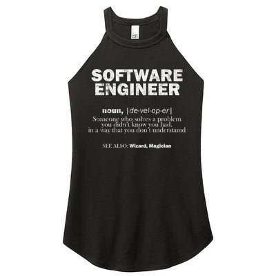 Software Engineer Definition Coder Cute Gift Women's Perfect Tri Rocker Tank