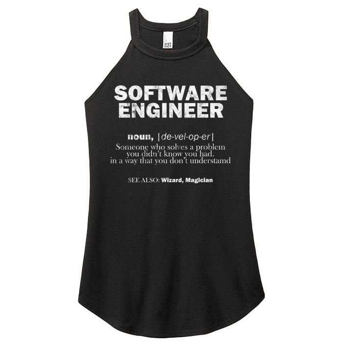 Software Engineer Definition Coder Cute Gift Women's Perfect Tri Rocker Tank