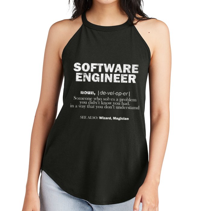 Software Engineer Definition Coder Cute Gift Women's Perfect Tri Rocker Tank