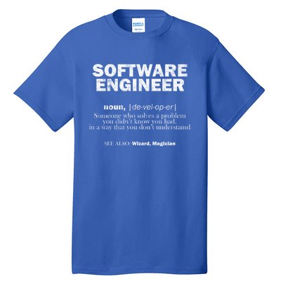 Software Engineer Definition Coder Cute Gift Tall T-Shirt