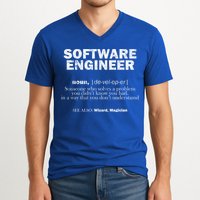 Software Engineer Definition Coder Cute Gift V-Neck T-Shirt