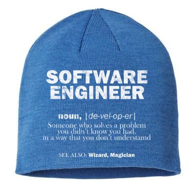 Software Engineer Definition Coder Cute Gift Sustainable Beanie