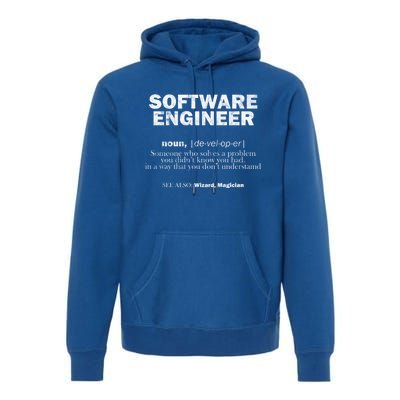 Software Engineer Definition Coder Cute Gift Premium Hoodie