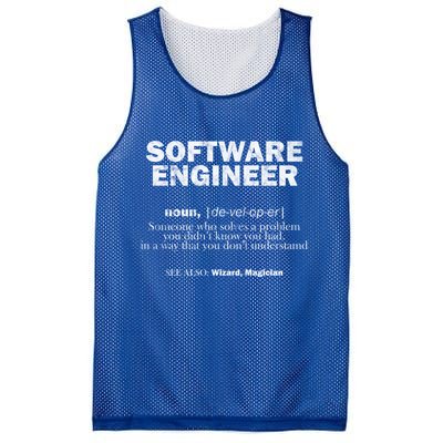 Software Engineer Definition Coder Cute Gift Mesh Reversible Basketball Jersey Tank