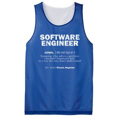 Software Engineer Definition Coder Cute Gift Mesh Reversible Basketball Jersey Tank