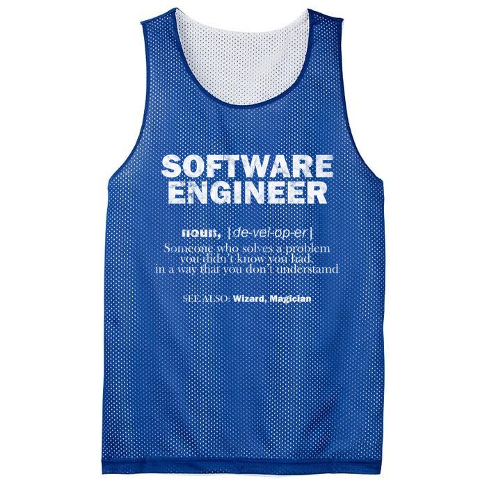 Software Engineer Definition Coder Cute Gift Mesh Reversible Basketball Jersey Tank