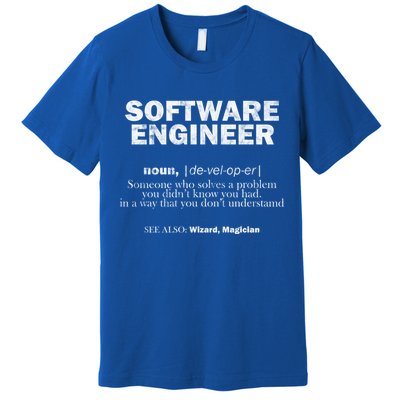 Software Engineer Definition Coder Cute Gift Premium T-Shirt