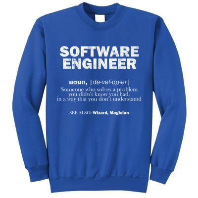 Software Engineer Definition Coder Cute Gift Tall Sweatshirt