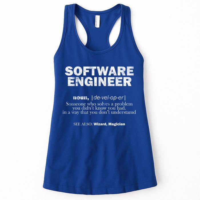 Software Engineer Definition Coder Cute Gift Womens Tank Top