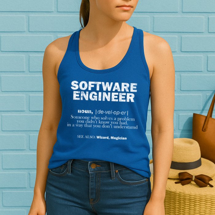 Software Engineer Definition Coder Cute Gift Womens Tank Top